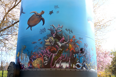 "Aquarium" Graffiti auf Wasserfilter